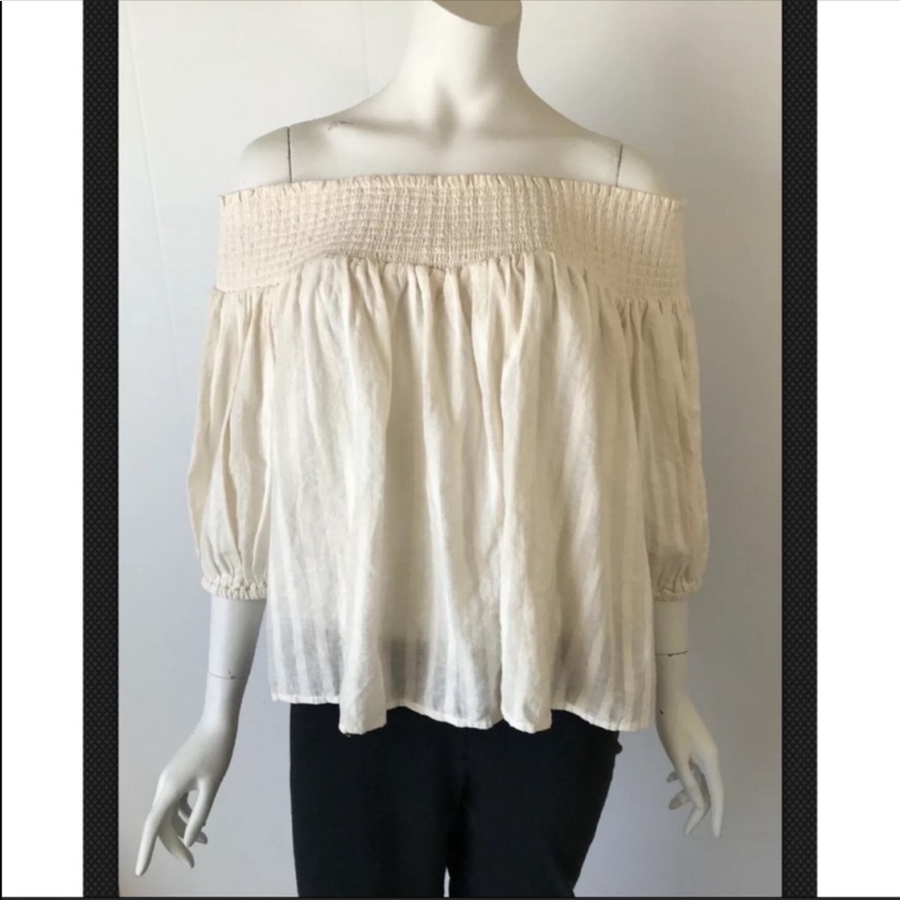 Rip Curl Ivory Smocked Neckline Top